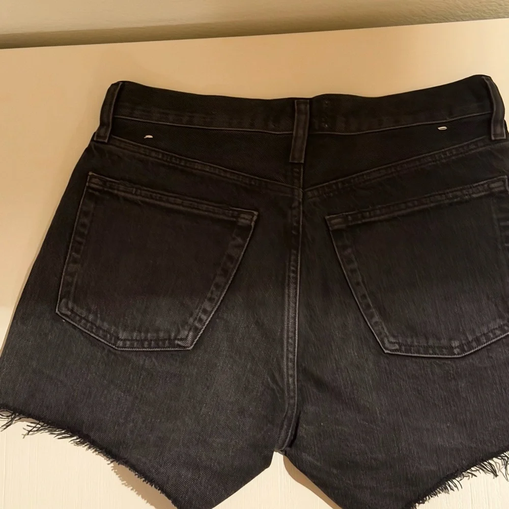 Agolde Black Denim High-Rise Jean Shorts